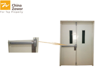 Double Leaf Gal. Steel Insulated Fire Exit Door With Vision Panel For Commercial Buildings